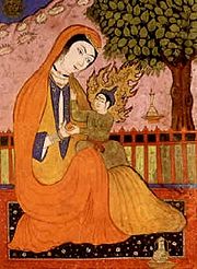 mary and jesus in persian miniature